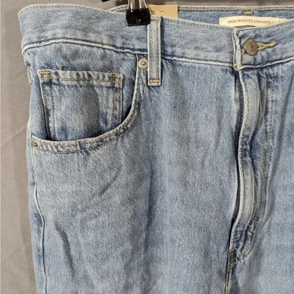 Levis Jeans Women High Waisted Straight Blue 32x29 Ladies Levi Strauss Hemp - Picture 5 of 15